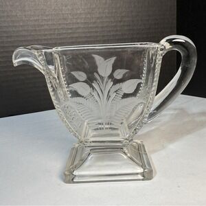 Rare‎ Antique 1880's Riverside Glass EAPG (Jersey Lily) Creamer  475"H